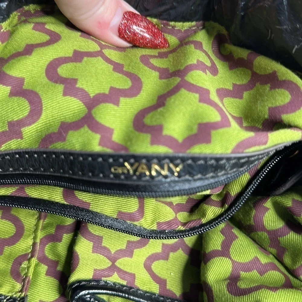 orYANY Lucy Crinkle Patent Leather Black Large Hobo Tote